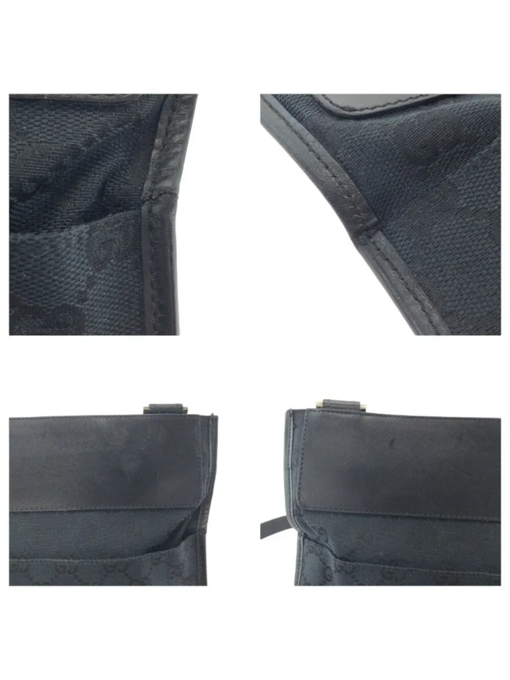 Gucci Black Silver GG Canvas 019 Shoulder Bag Pochette